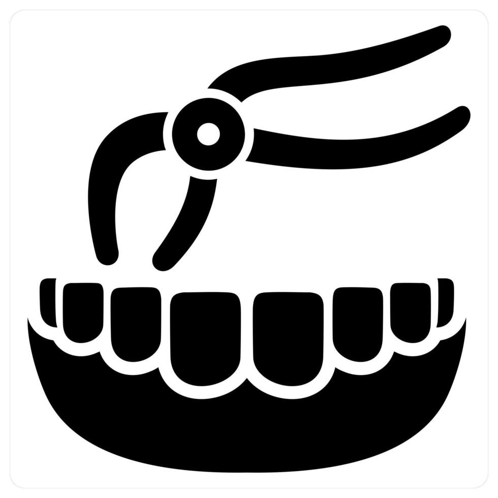 Tooth Removal icon in black color vector