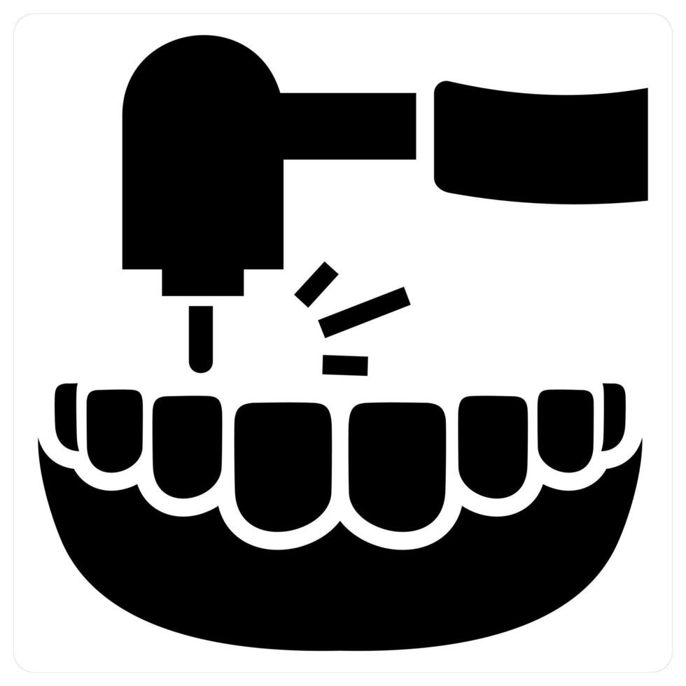 Tooth Cavity Filling icon concept in black color vector