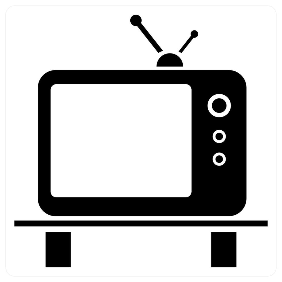 TV AD icon concept in black color vector