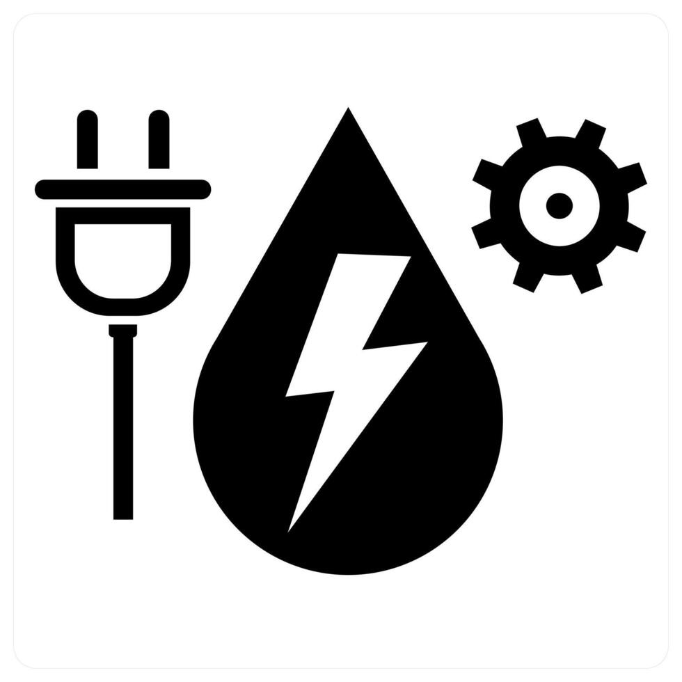 Water Power icon concept in black color vector