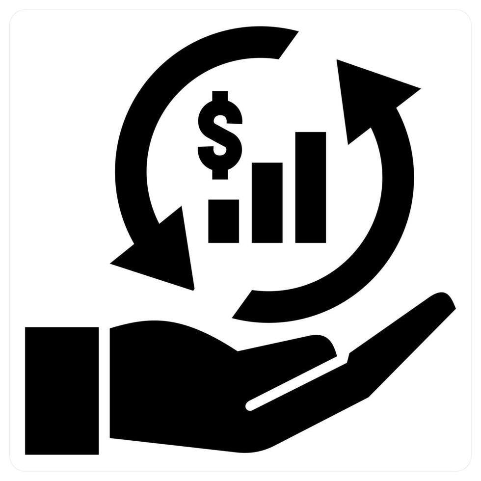 Venture Exchange icon concept in black color vector