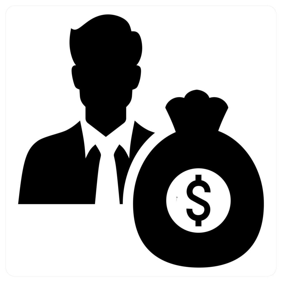 Venture Capitalist icon concept in black color vector