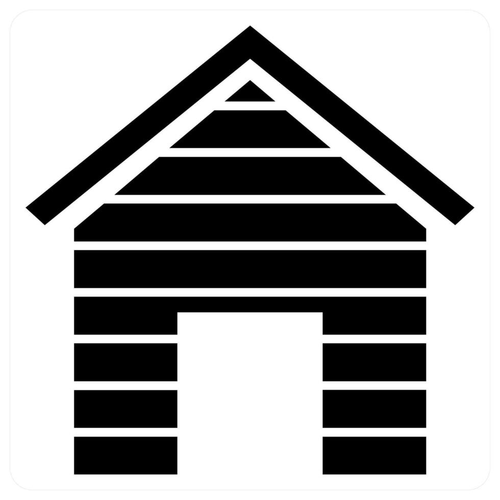 Wood House icon concept in black color vector