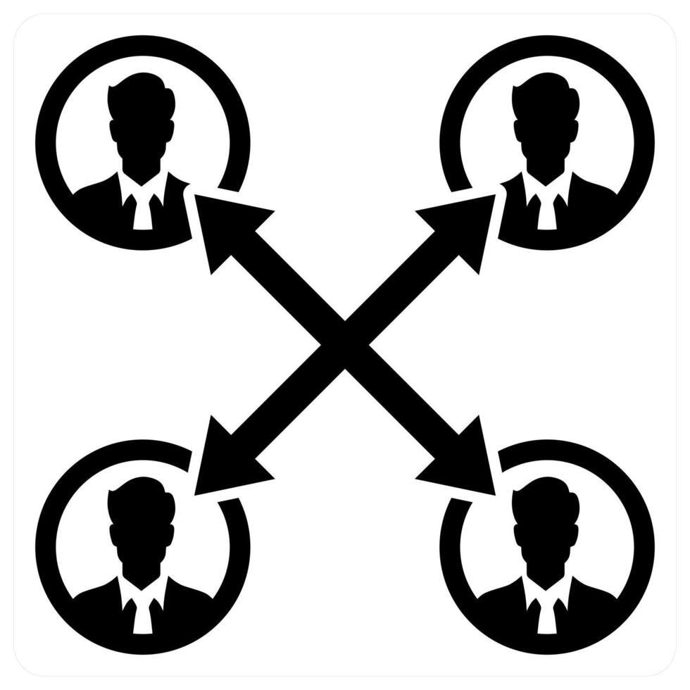 Work Cooperation icon concept in black color vector