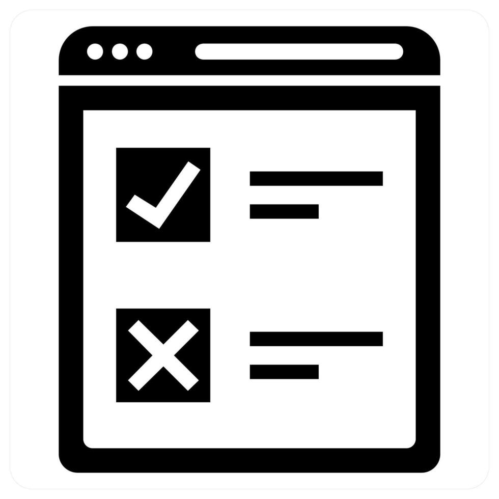 Web Survey icon concept in black color vector