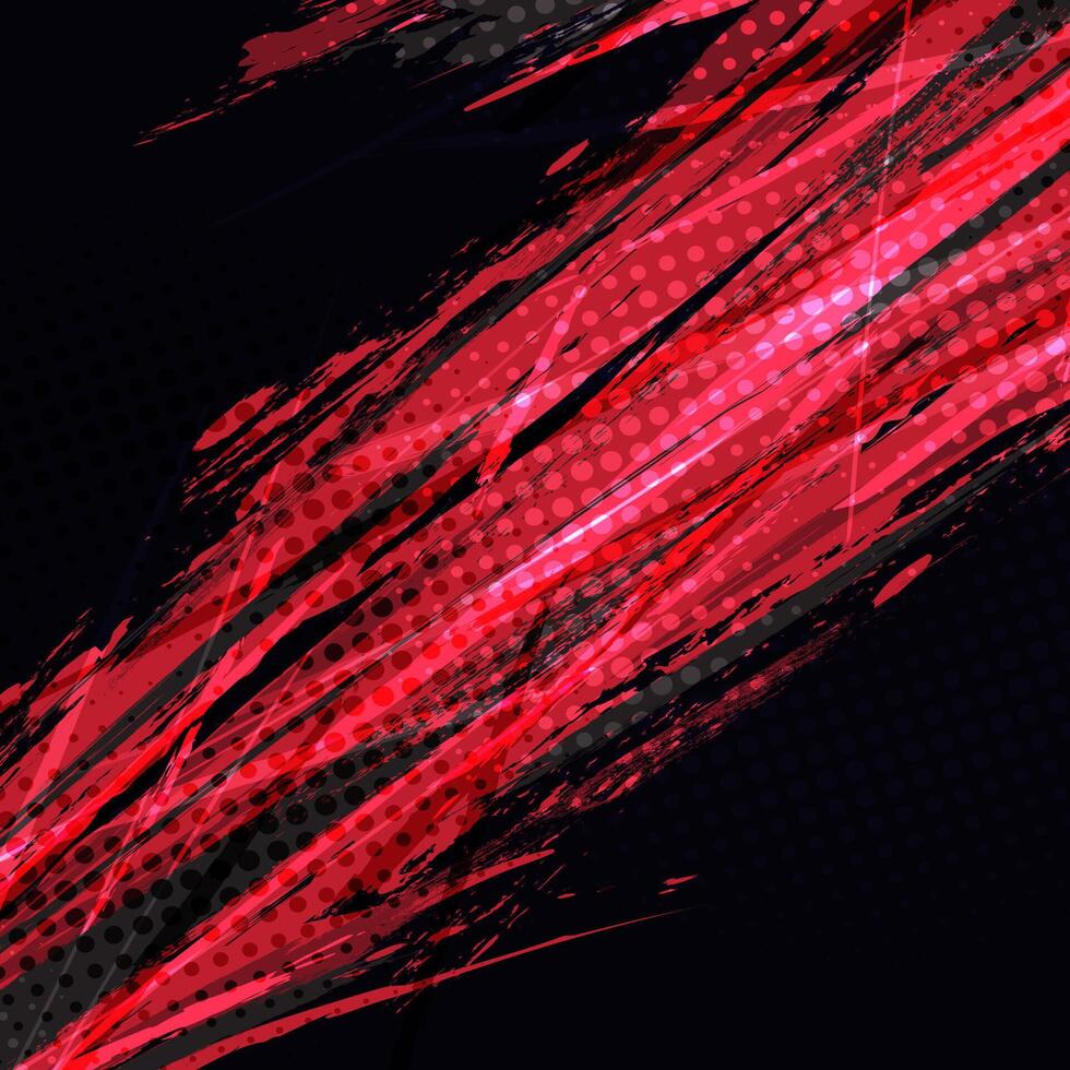 Black and Red Grunge Background with Halftone. Suitable for Banner, Poster, or Sports Background. Scratch and Texture Elements vector
