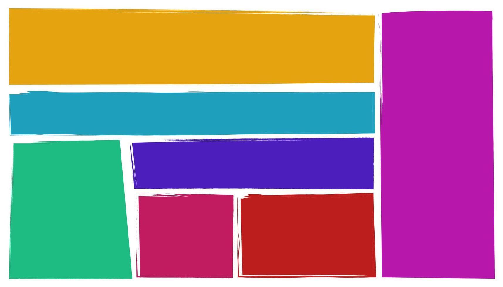 Crayon drawn colorful rectangles and squares with rough edges. Hand drawn text boxes, grunge shapes, doodle frames with pencil texture. Kids style speech bubbles or notes. vector
