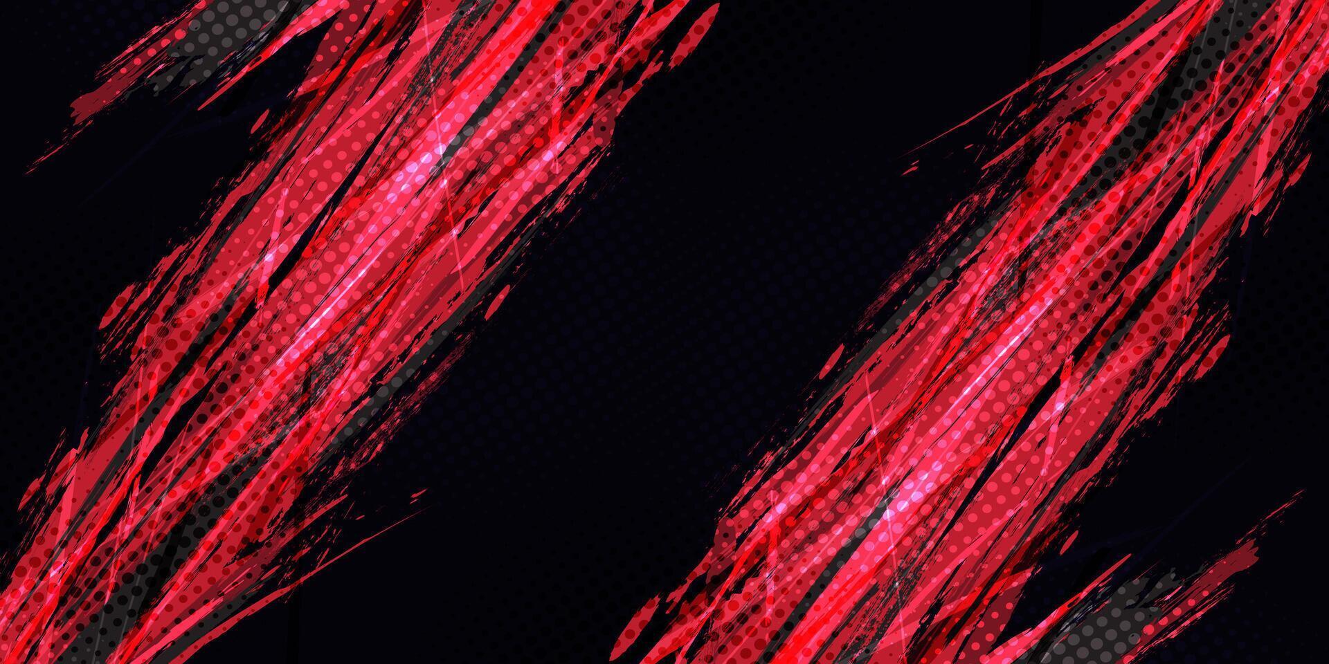 Red and Black Brush Strokes for Sports Background in Grunge Style vector