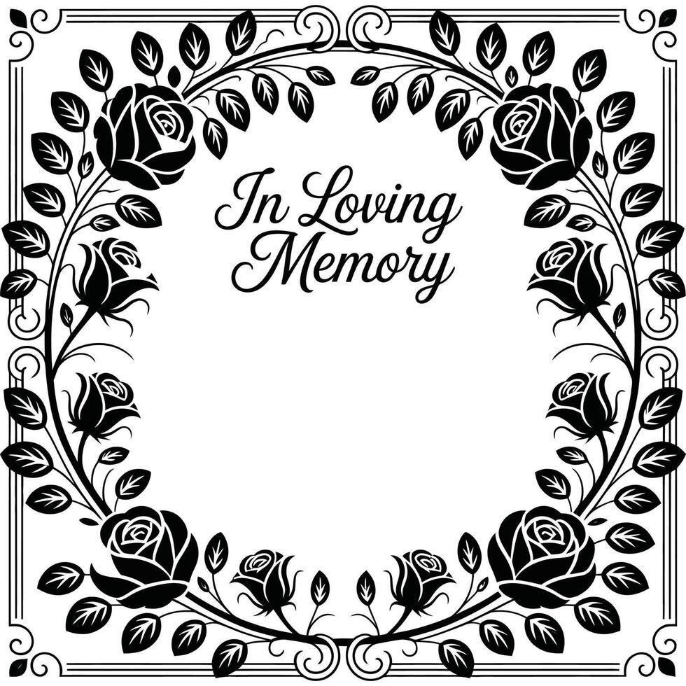 Vintage Style Funeral Card Template Artwork. vector