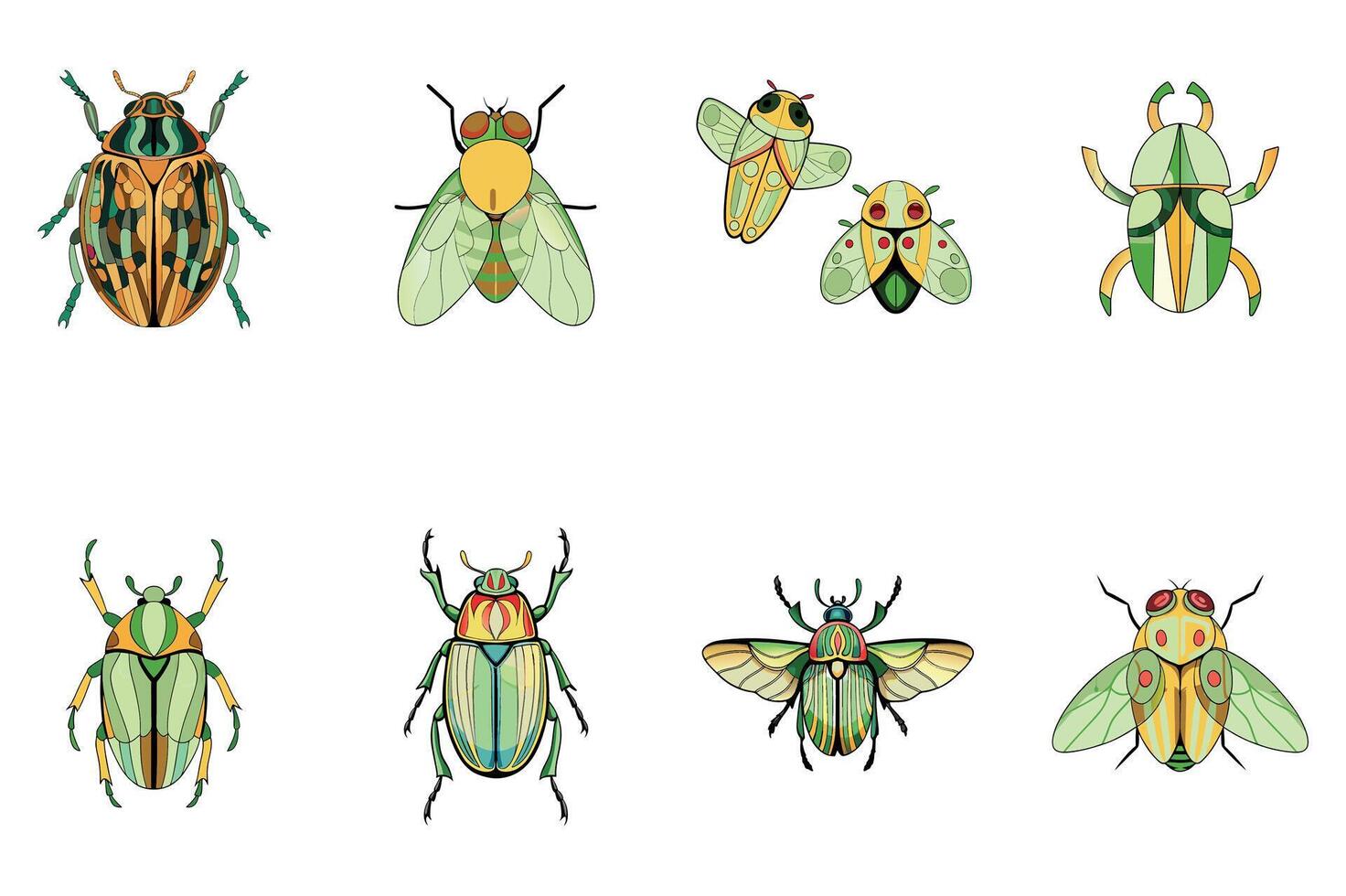 Insect Pattern Elements vector