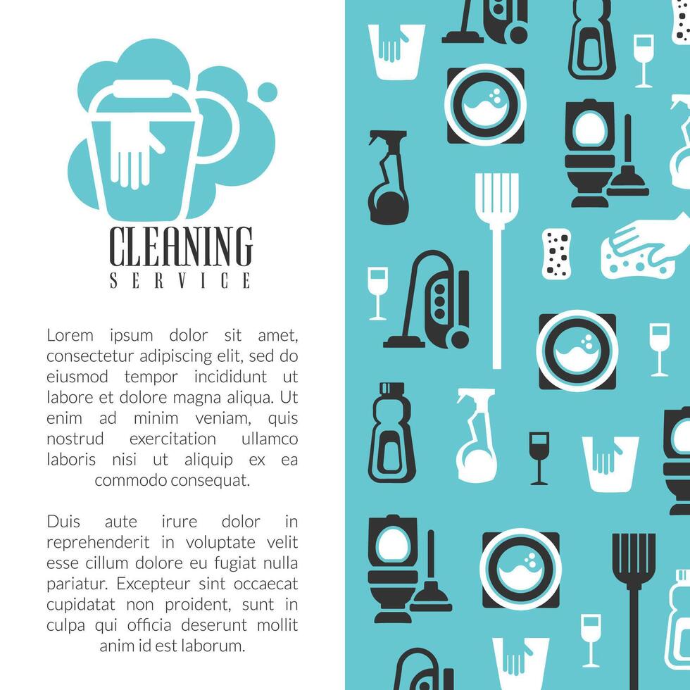 Cleaning Service Card Template with Space for Text, Professional Cleaning Company Banner Illustration vector