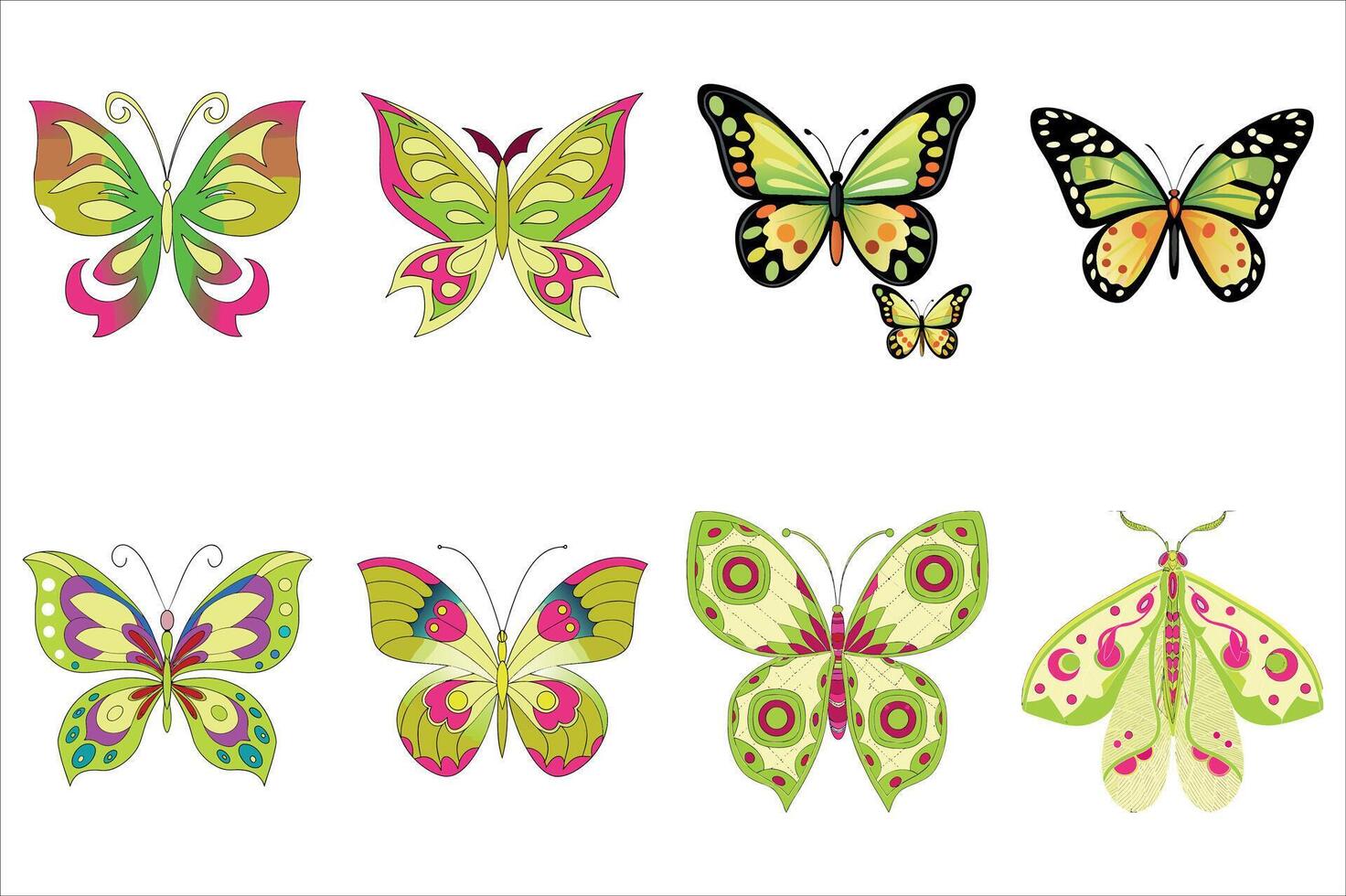 Gradient Butterfly Clipart Art vector