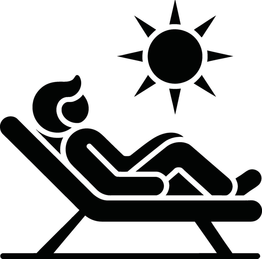 Relaxing in the Sun Person on a Beach Chair Icon vector