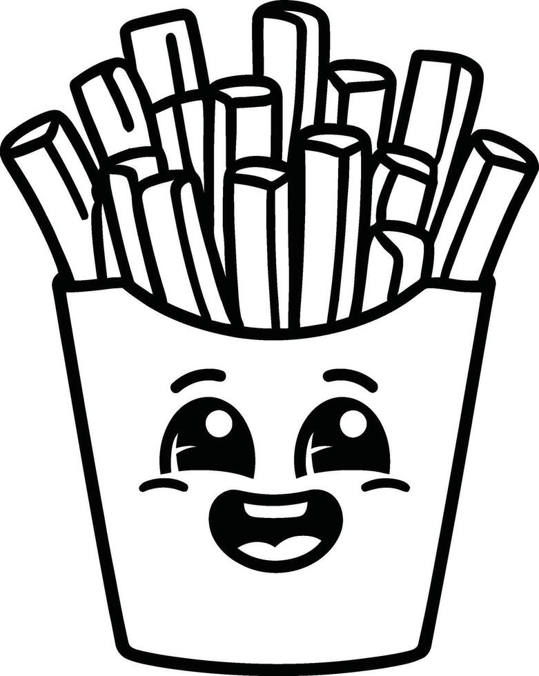 Cute Cartoon French Fries in a Box vector