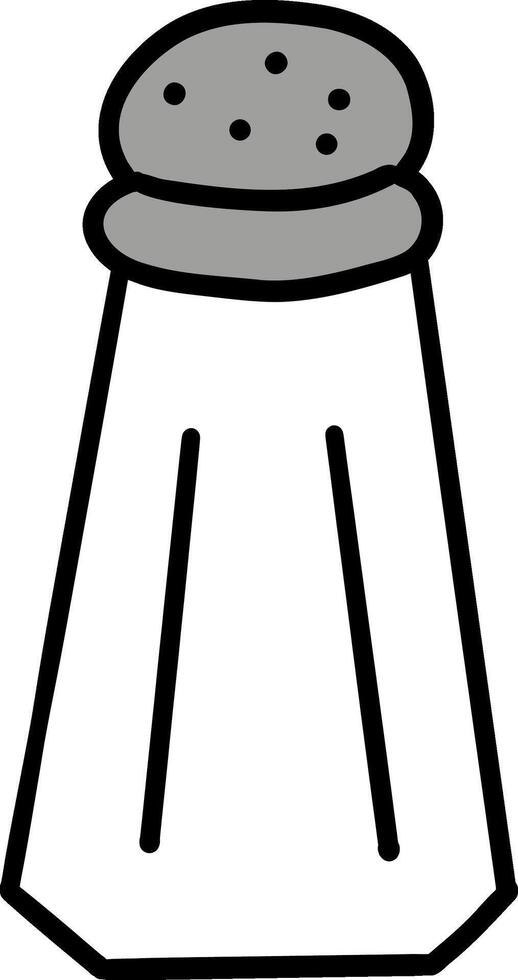 Kitchenware hand drawn doodle, Salt shaker illustration with a simple, clean design. vector