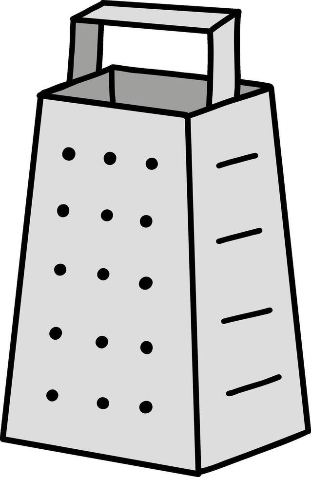 Kitchenware hand drawn doodle, Kitchen tool with multiple grating surfaces and a handle. vector