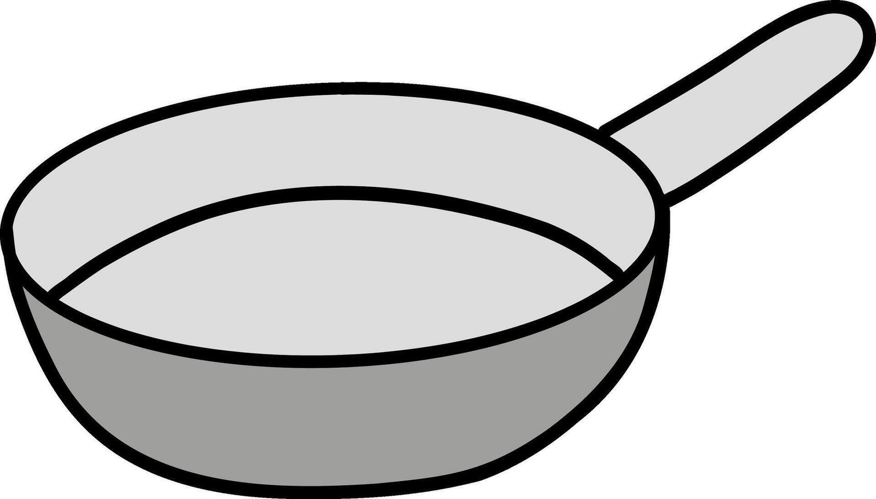 Kitchenware hand drawn doodle, Frying pan illustration with a simple design and handle. vector