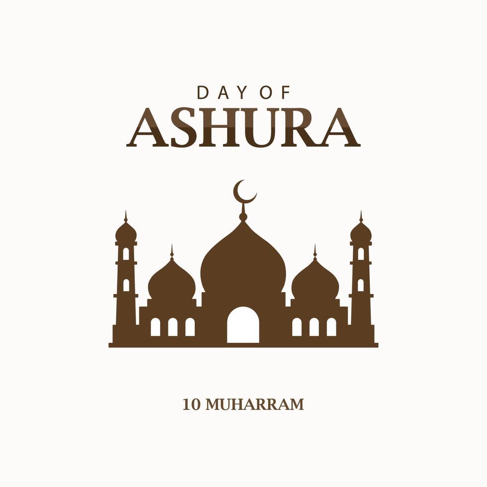Day of Ashura lettering. 10 Muharram vector