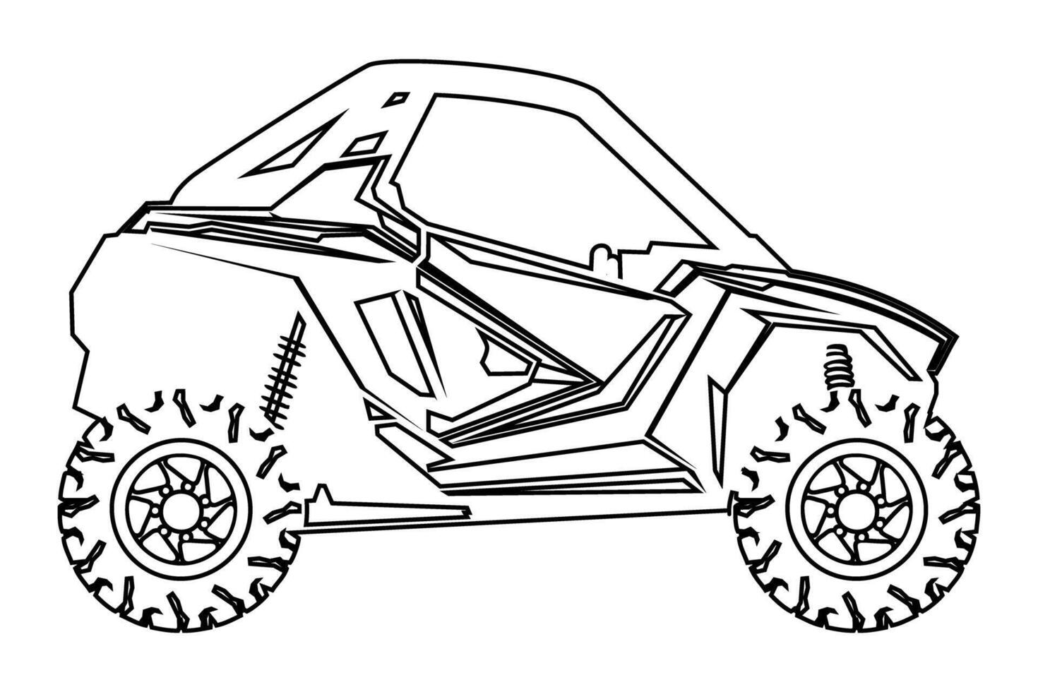UTV Buggy Line Illustration Art vector