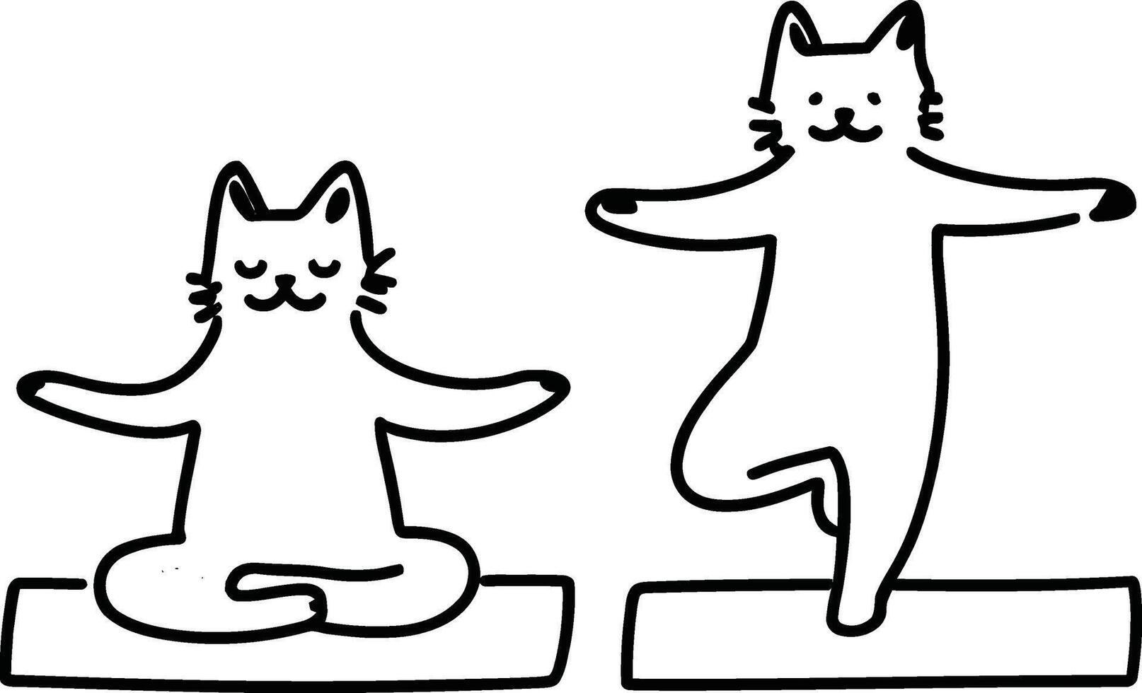 Cute Cats Practicing Yoga Poses vector