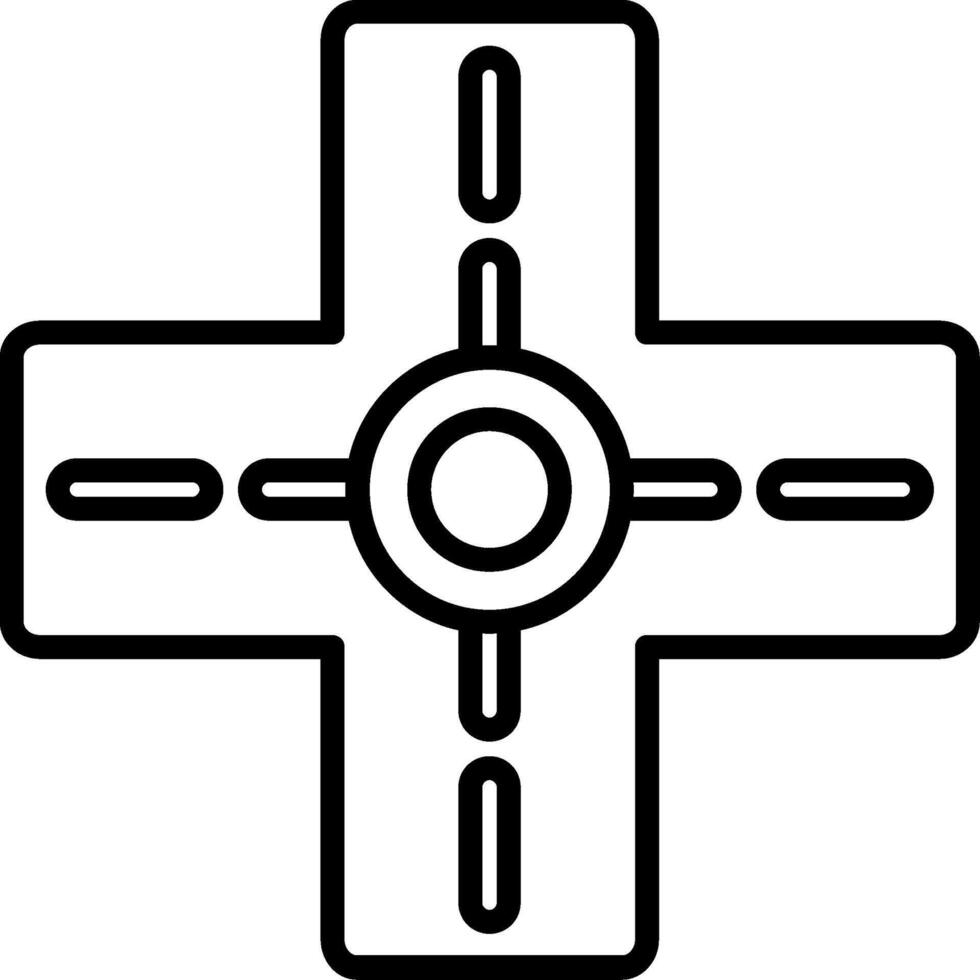 Four-Way Road Intersection vector
