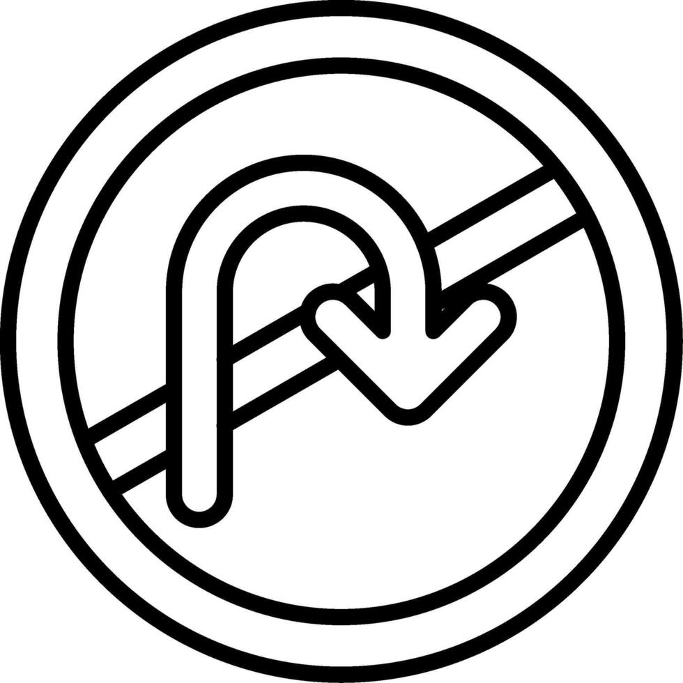 No U-Turn Prohibited Sign vector