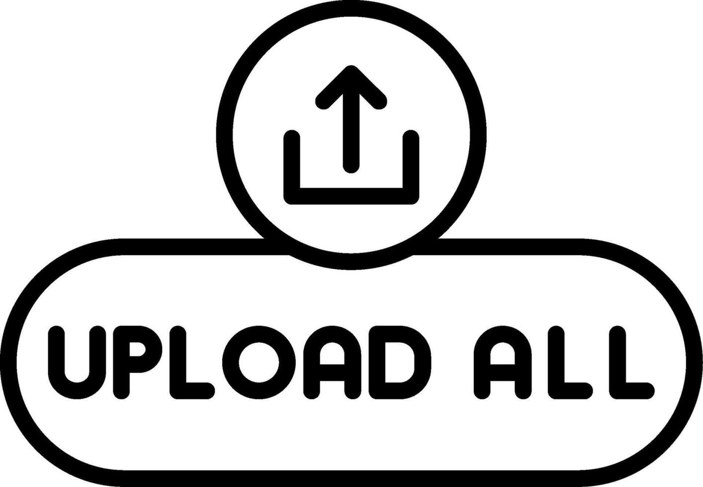 Upload All Files Button vector