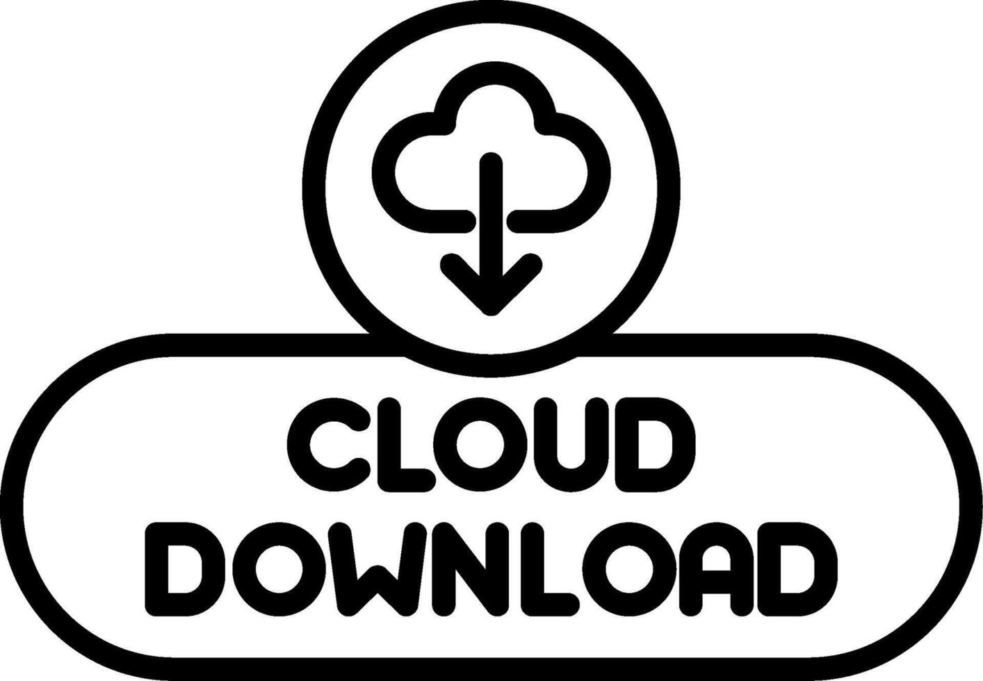 Cloud Download Icon Button vector