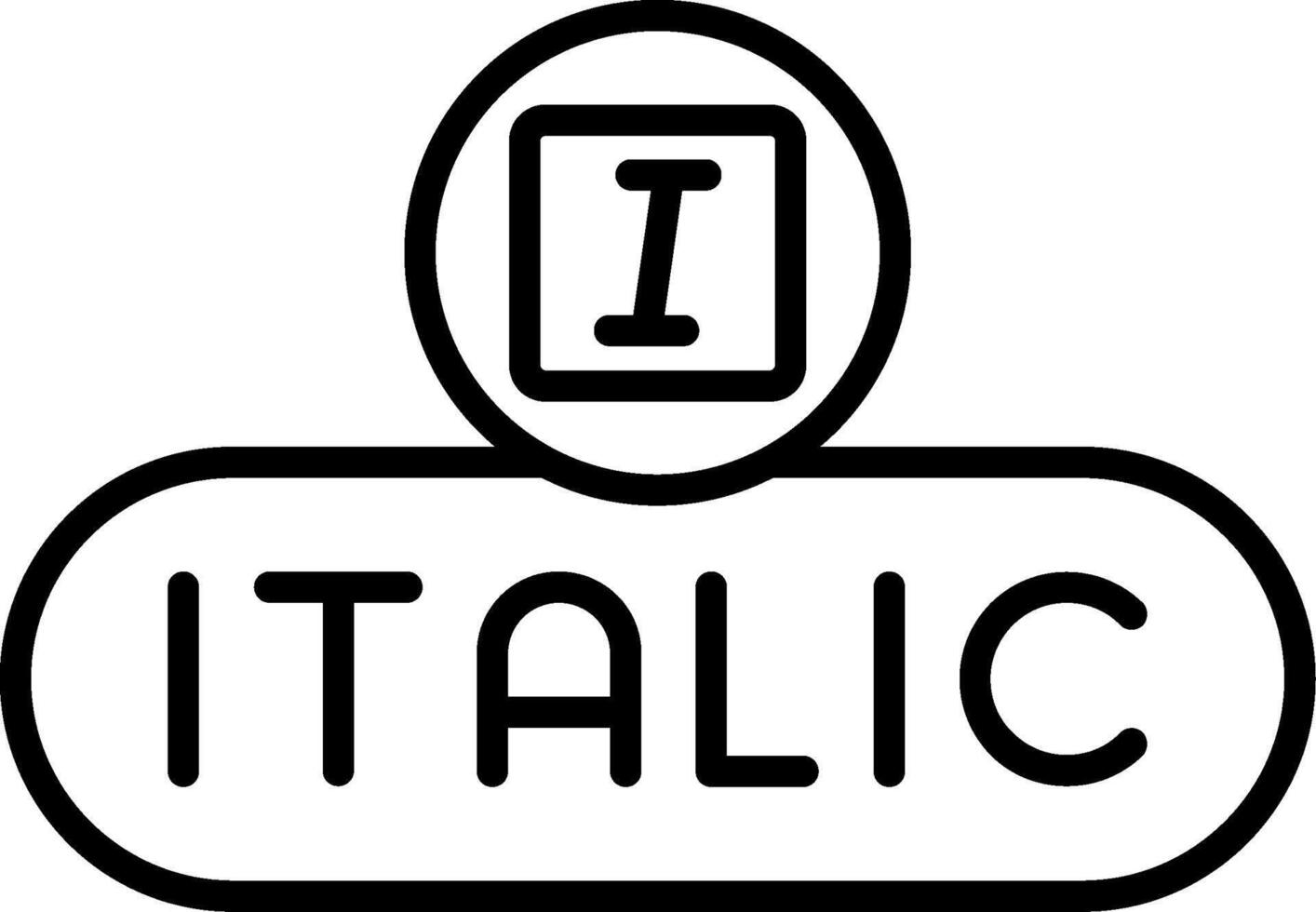 Italicize Text Button vector