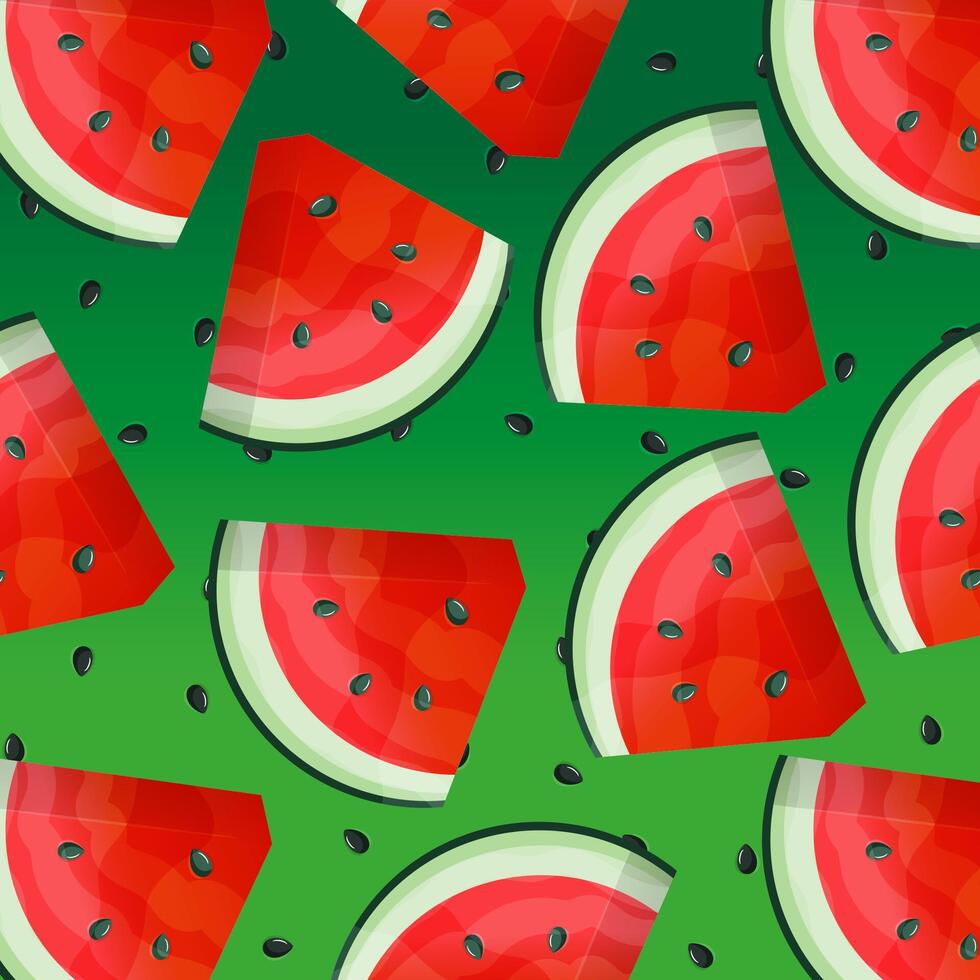 watermelon slice pattern background vector