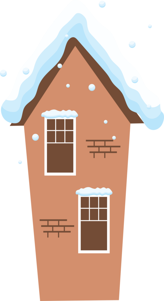 Snow covered house in European winter wonderland png