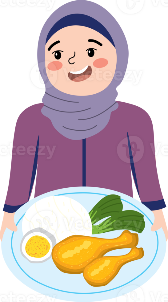 Little girl starting her day with breakfast png