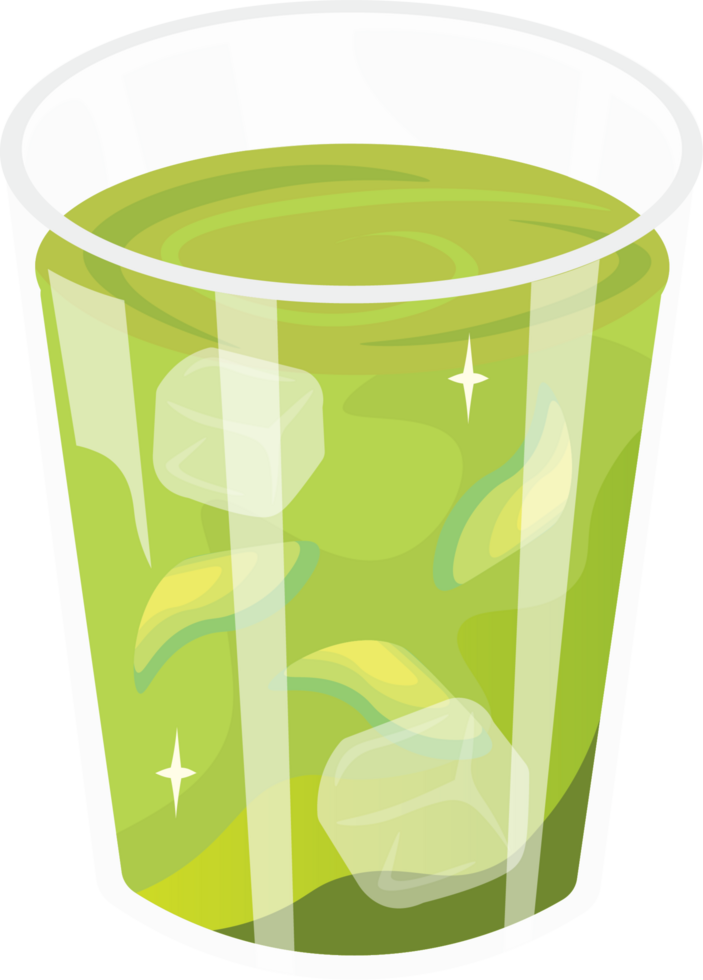 Creamy avocado smoothie in a clear plastic cup with straw on table png