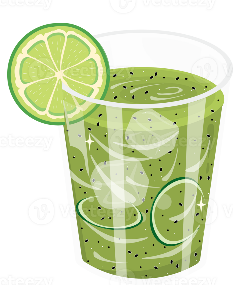 Cold kuwut iced with basil seeds and melon served as refreshing Ramadan drink png