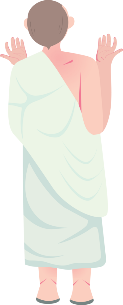 Man Dressed in Ihram During Holy Pilgrimage png