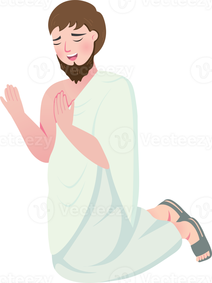 Peaceful Reflection of a Pilgrim Man in Mecca png