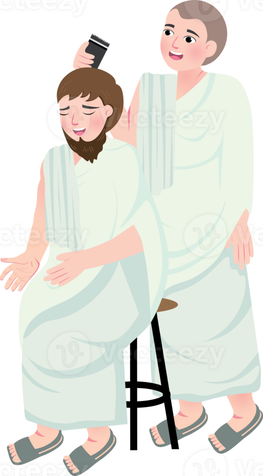Muslim Man Performing Tahallul During Hajj Pilgrimage png