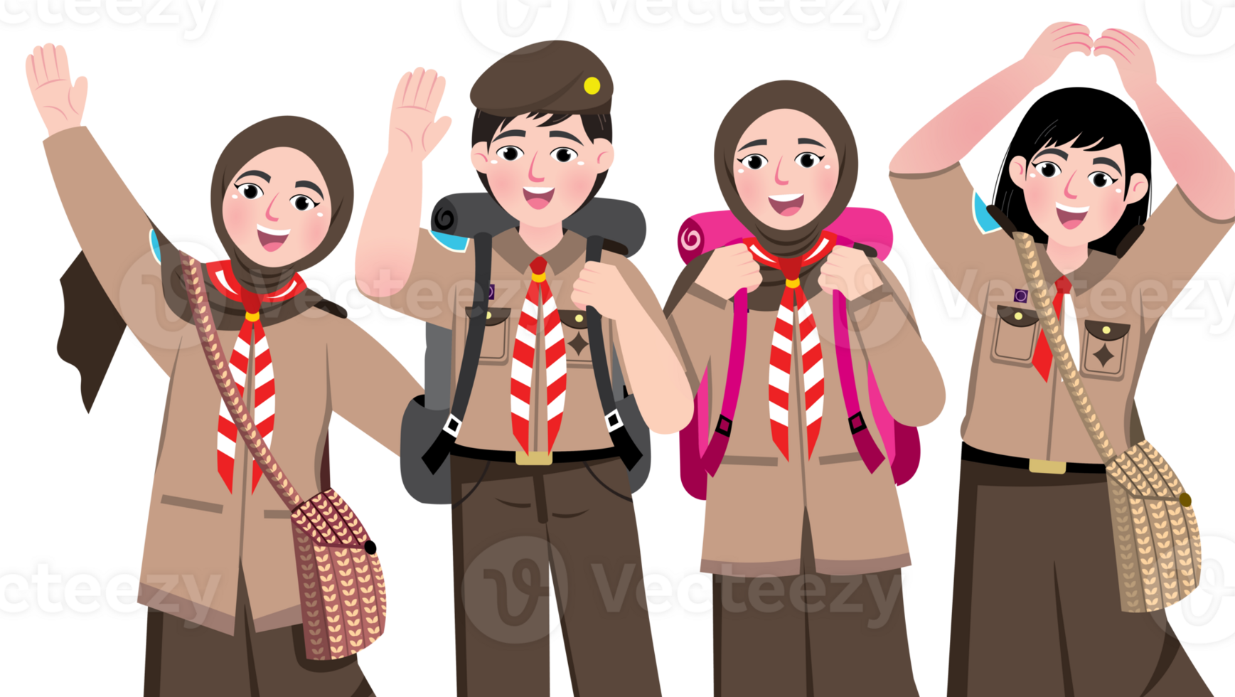 High School Student in Scout Uniform on Scout Day png