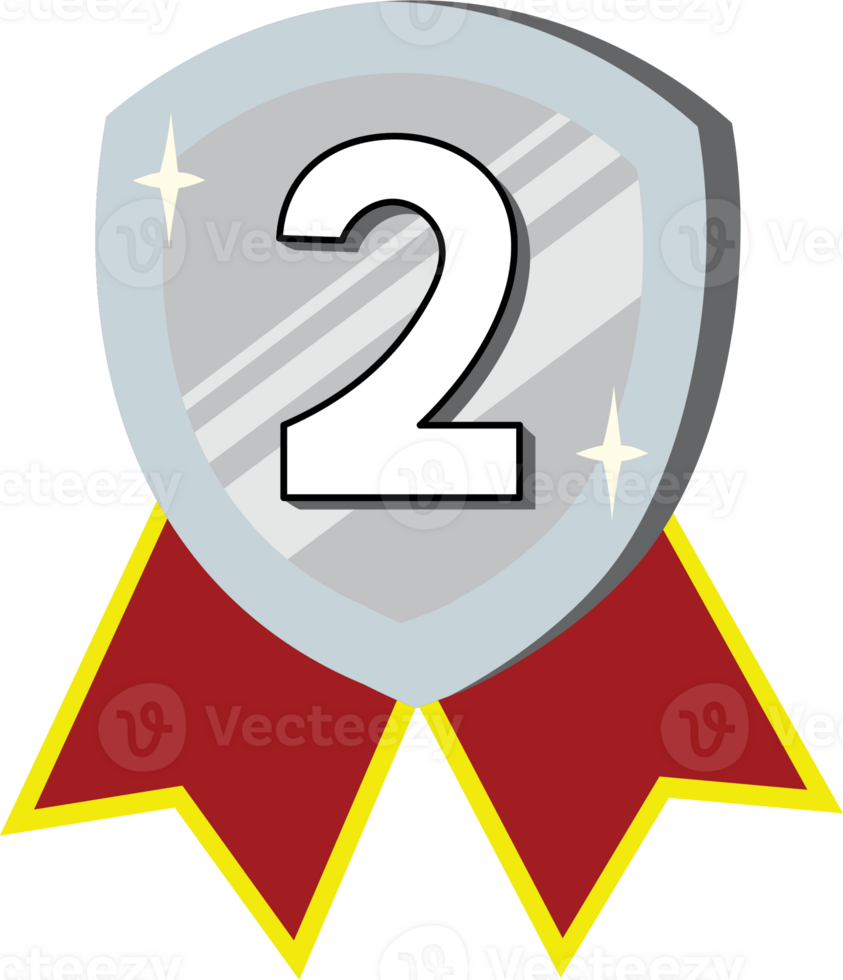 Shiny Silver Medal for Recognition and Honor png