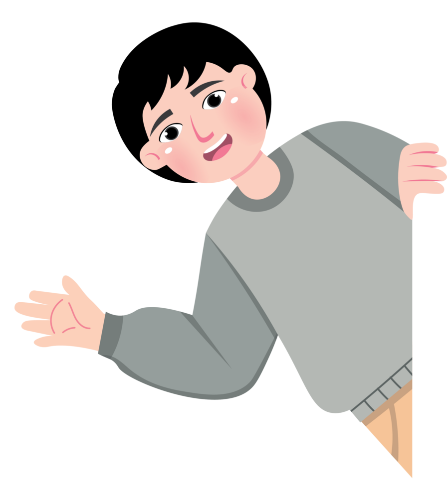 Happy Child Showing Face from Behind Empty Sign png