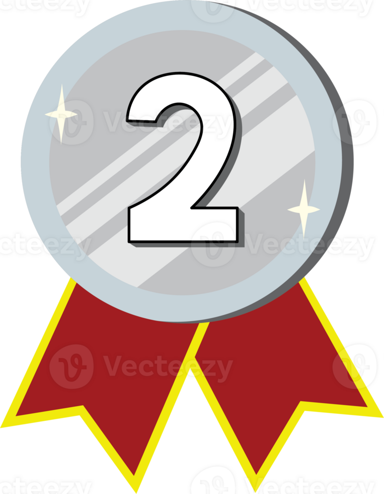 Second Place Silver Medal Symbol of Success png