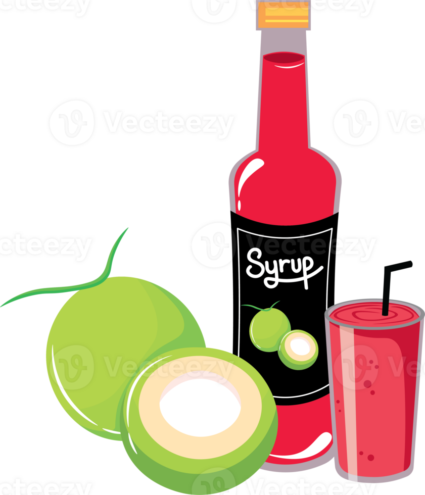 Refreshing Cocopandan Syrup Drink in Glass for Eid Festive Momen png