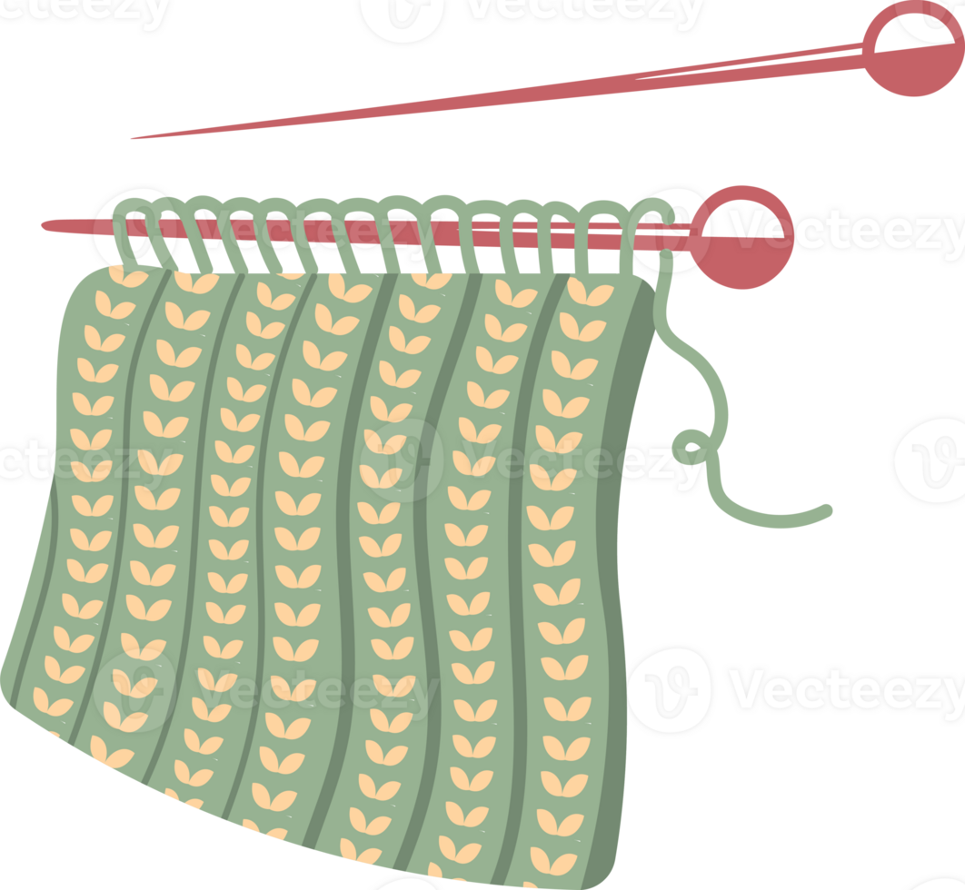 Creative Knitting Project with Wool and Needles png