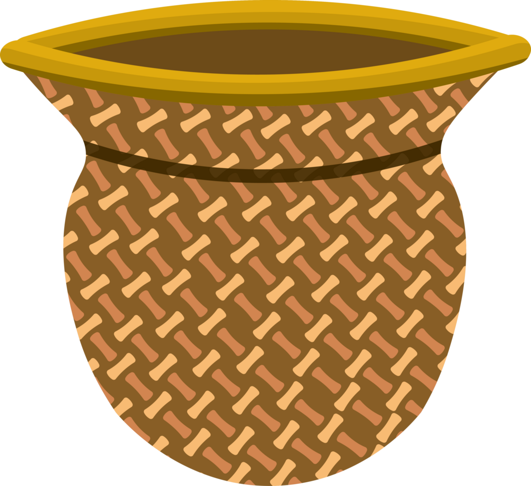 Rustic rattan basket created for cultural arts event png