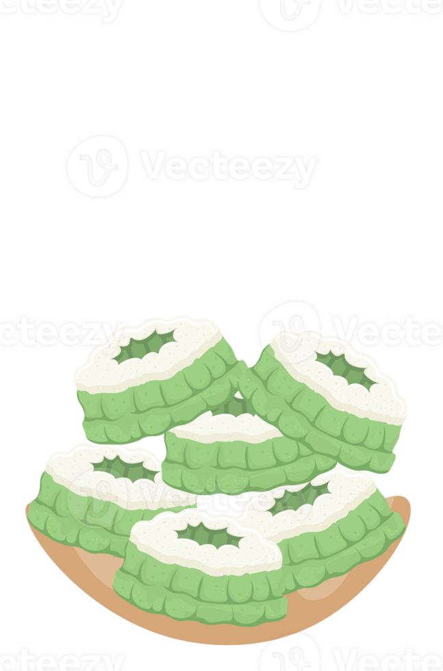 Traditional Putu Ayu Cake Served for Iftar During Ramadan in Plastic Packaging png