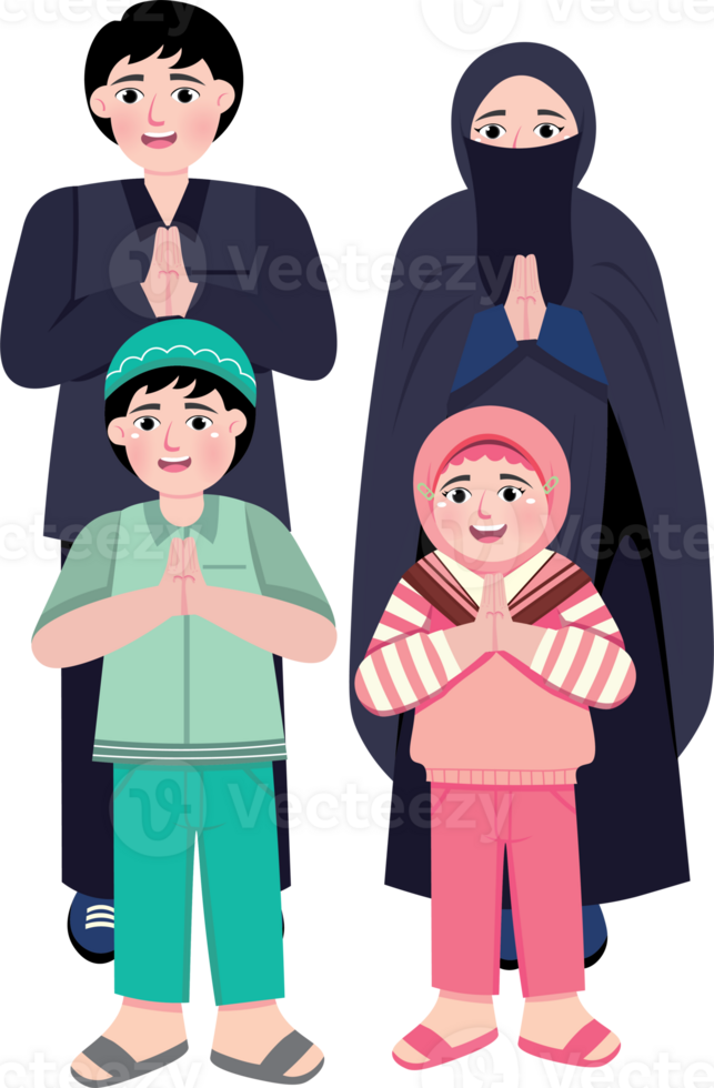 Joyful Muslim Family Reunion During Eid png