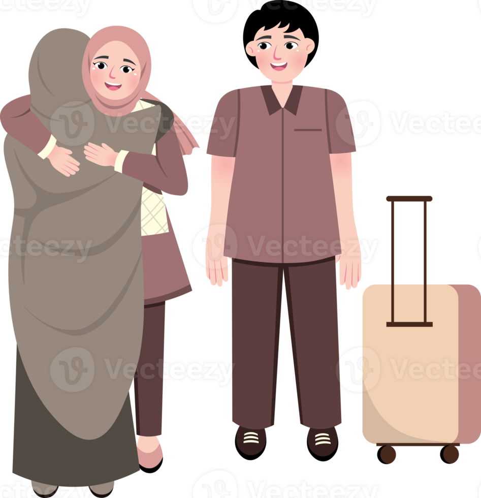 Muslim Family Coming Back Home for Festive Eid Holiday png