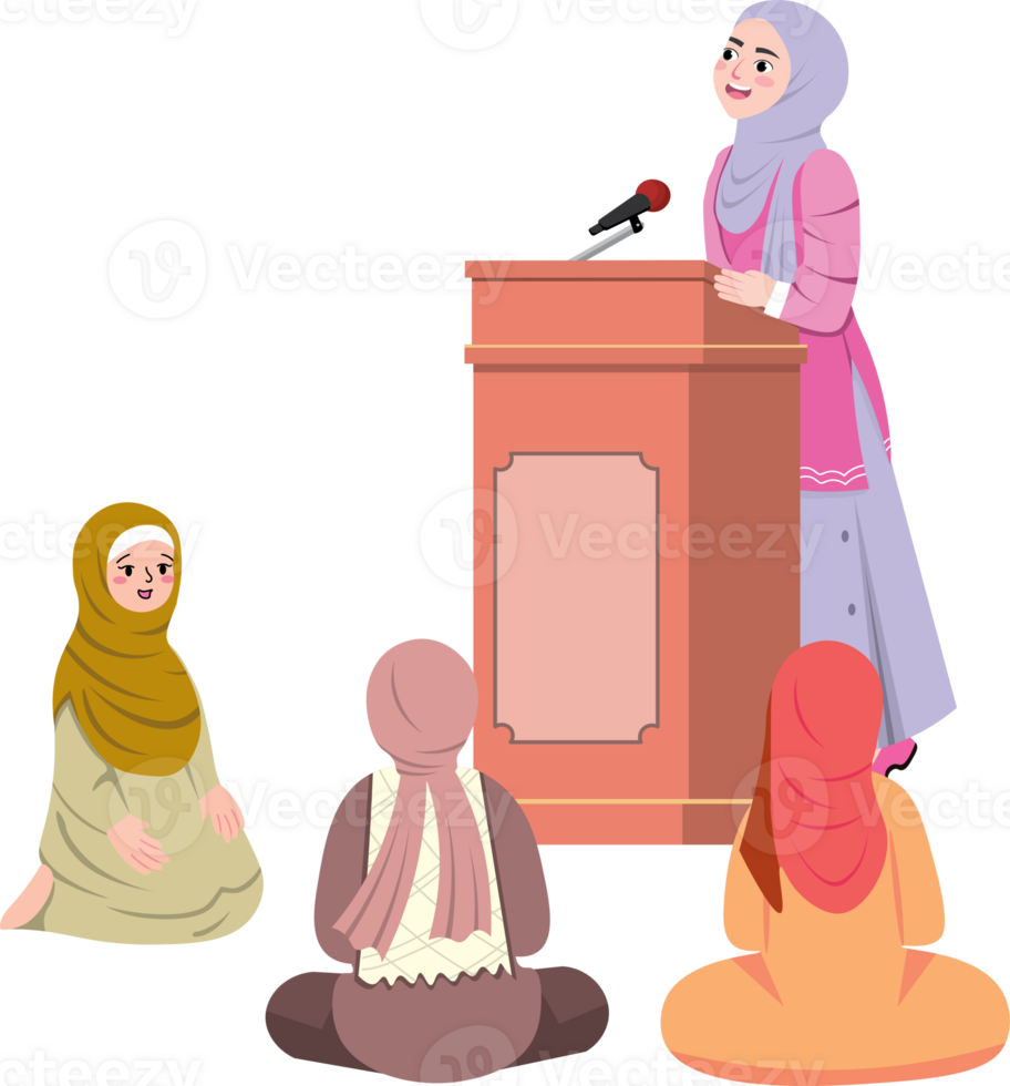 Islamic Preaching Session by Ustadzah During Ramadan png
