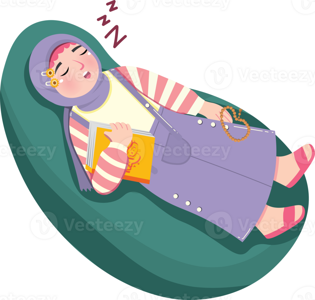Tired kid falling asleep while fasting in Ramadan png