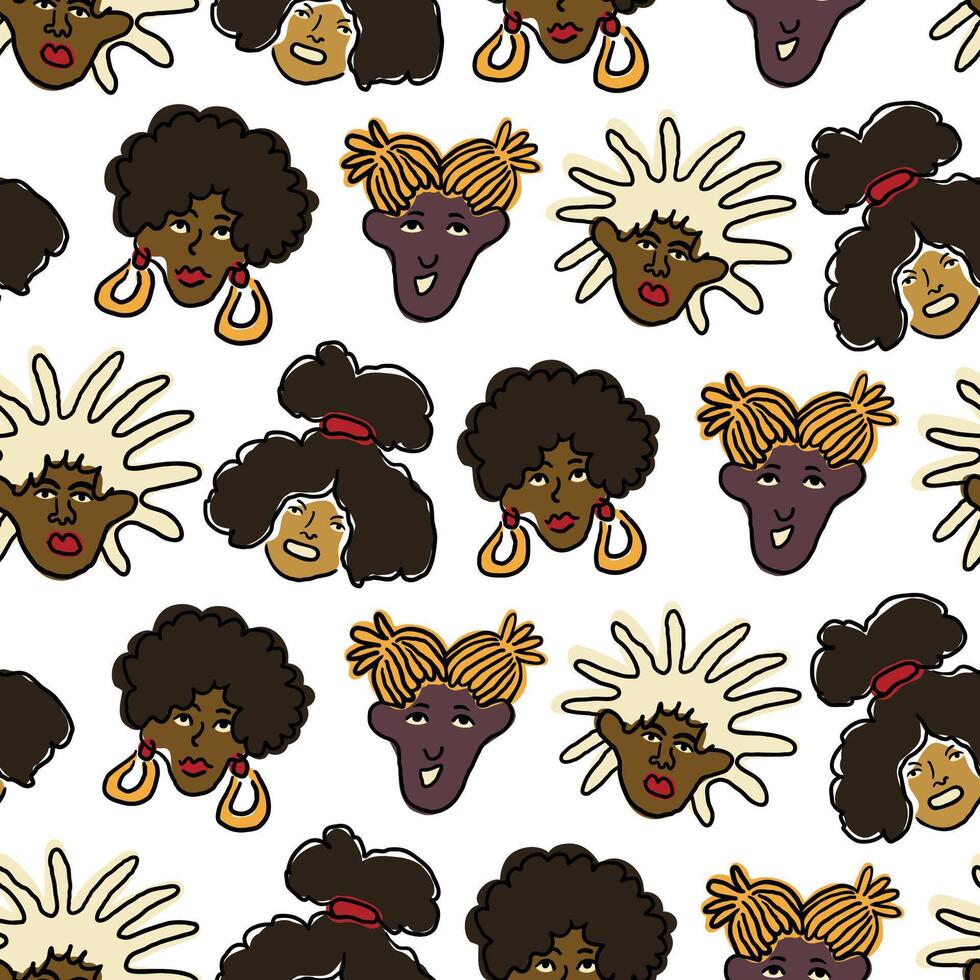 seamless pattern with black women vector